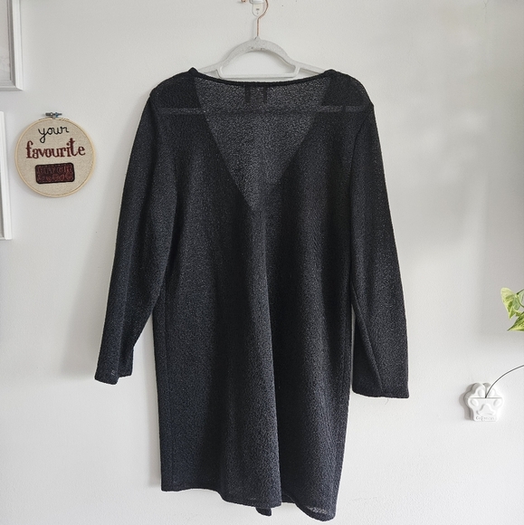 Vintage Black Sheer Knit Cardigan - Picture 5 of 6